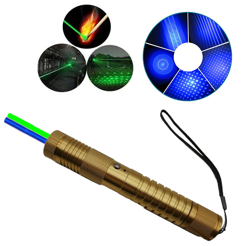 2 Colors Laser Pointer 450nm 100mW Blue & Green Outdoor